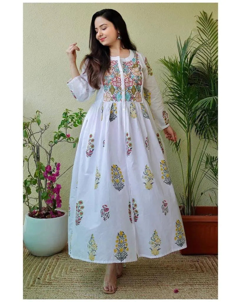 Indian Embroidery Buttons Frock